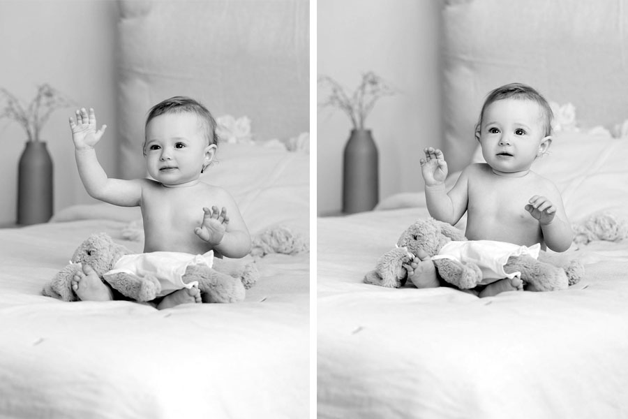Exhibit your baby photos in monochrome style
